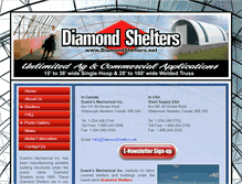 Tablet Screenshot of diamondshelters.net
